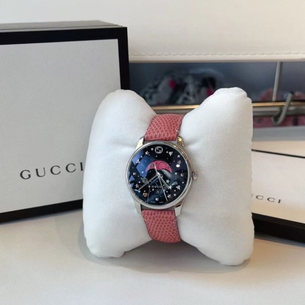 NIB Gucci G-Timeless Moonphase Black Dial Watch For Women - YA1264046